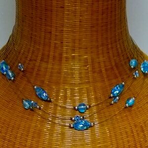 Floating Venetian Glass & Sterling  Necklace